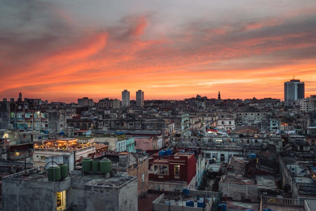 Sunset over Havan Cuba 
