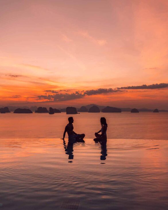 Sunset infinity pool six senses yao noi thailand hotel