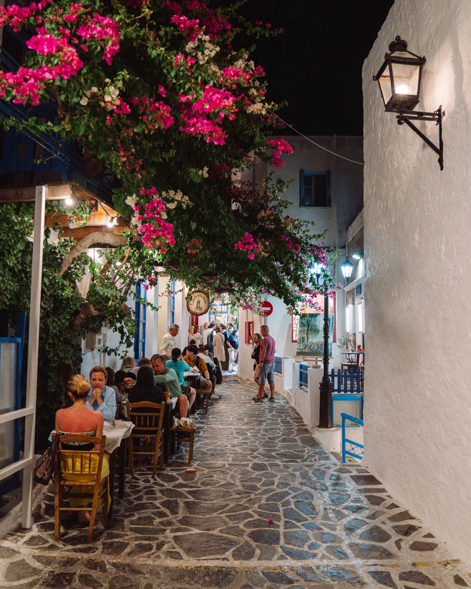 Restaurants in Plaka, Milos Greek Islands, 