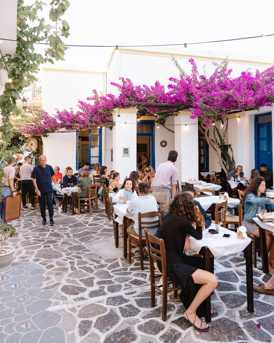 Restaurants in Plaka, Milos island, Greek Islands