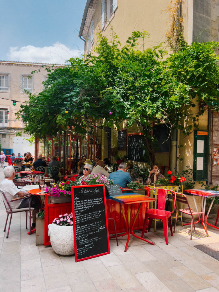 street restaurants in summer in Saint Remy de Provence france