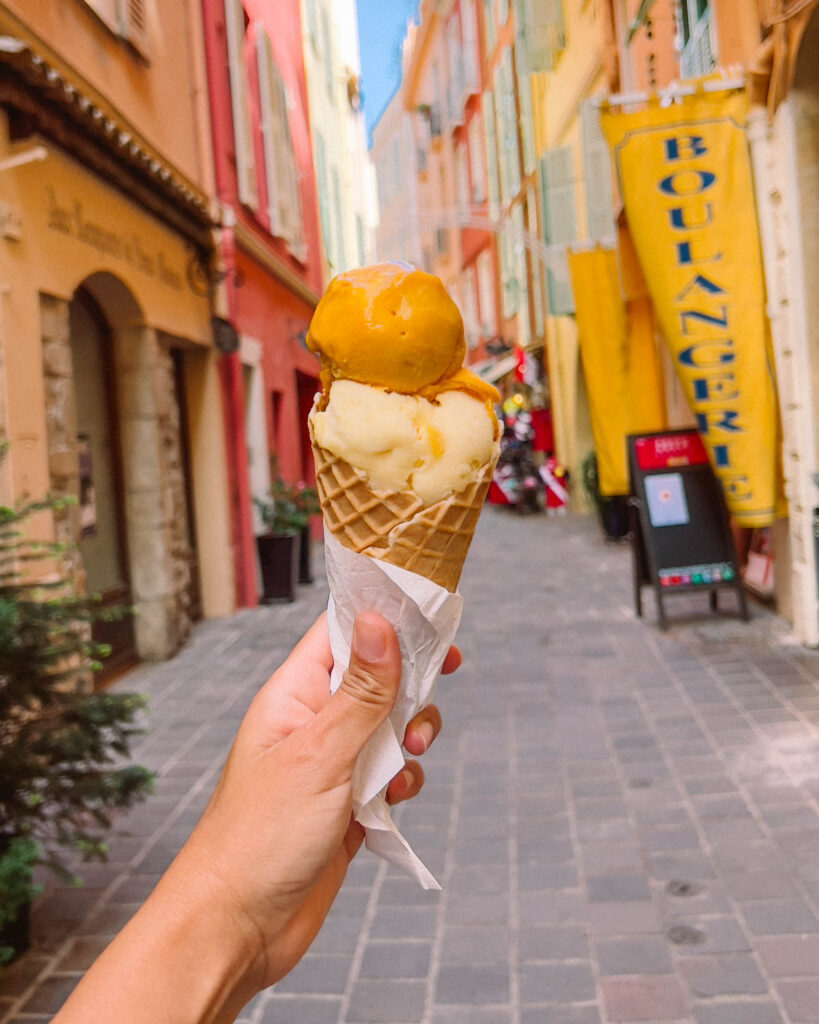 gelato and colourful streets in Monte Carlo, monaco