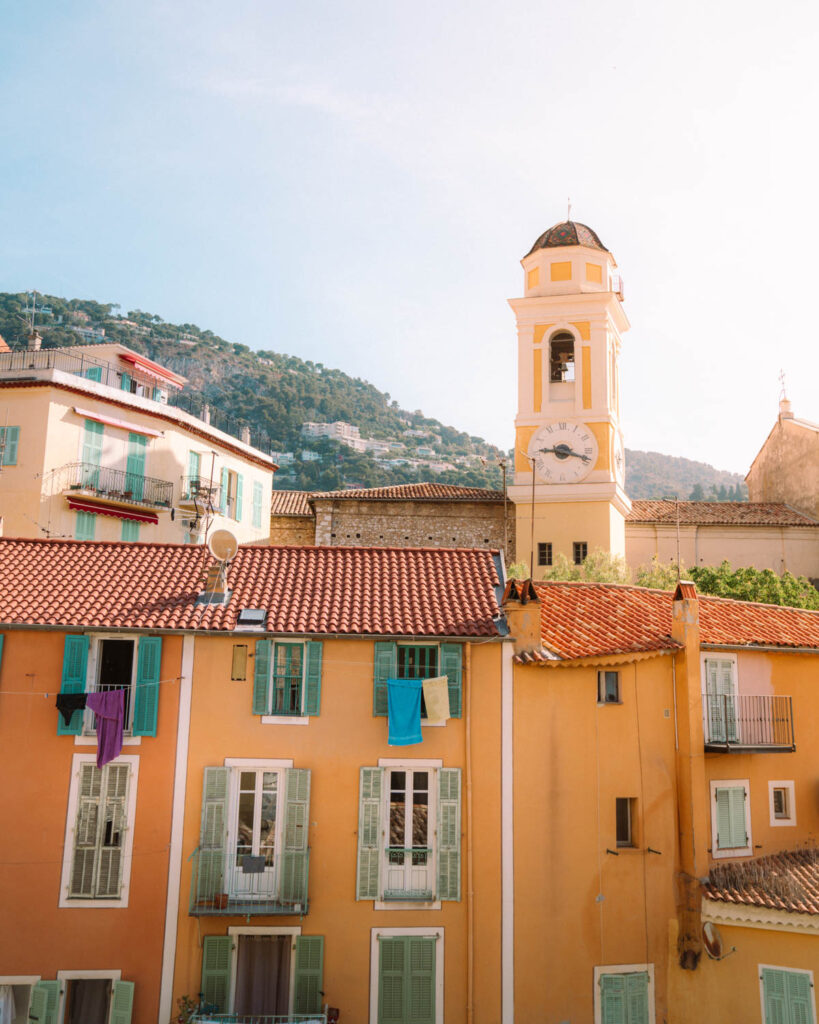 colourful buildings in Villefranche sur Mer village on the French riviera 