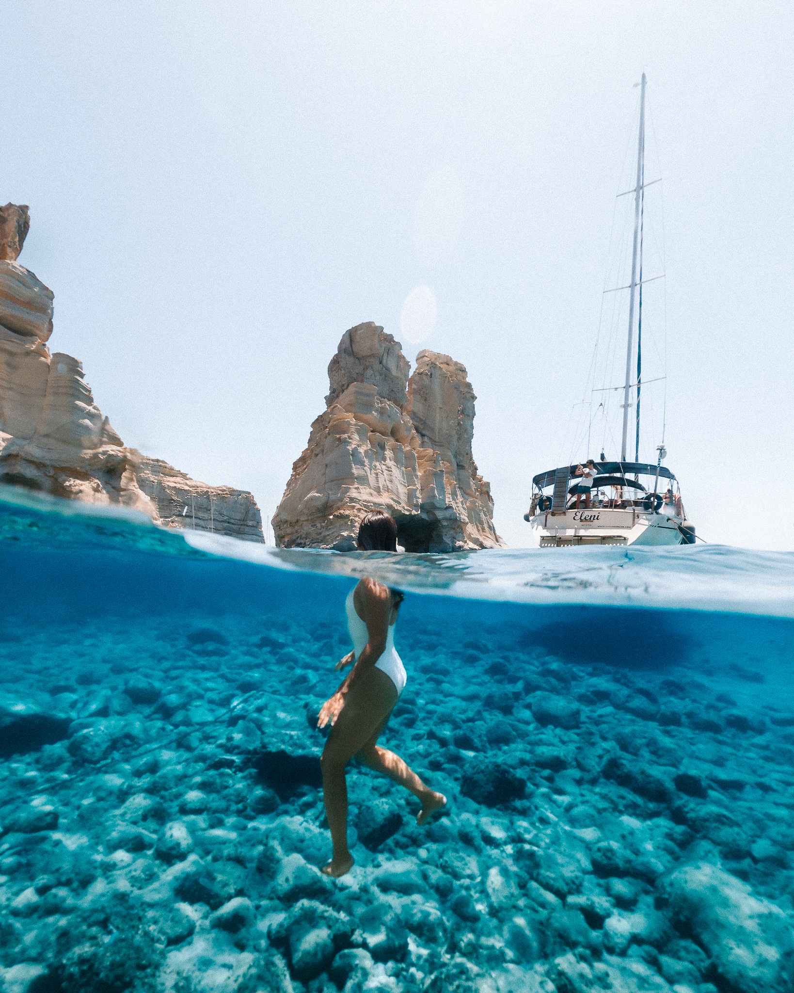 Milos Greece, GoPro Half Underwater Dome photos