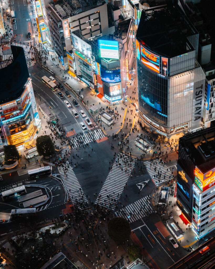 things to do in shibuya, view of Shibuya crossing from Shibuya Sky. best things to do in Tokyo