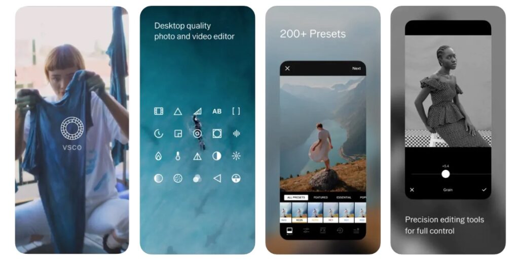 VSCO iphone video Editing App user interface 