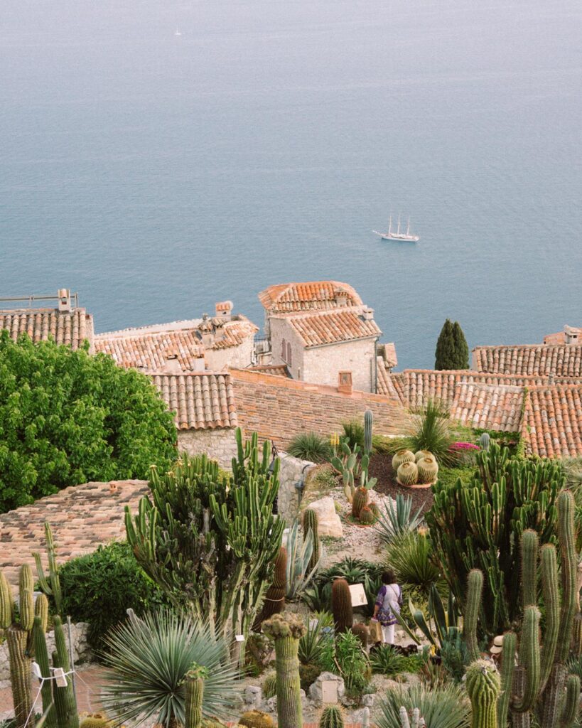 View over Jardin Exotique in Eze Village, French Riviera 