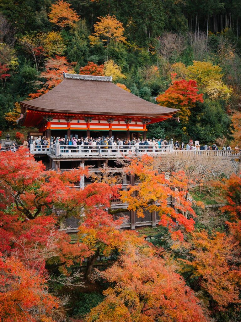 Kyomizu dera Kyoto Japan Autumn Fall foliage, 