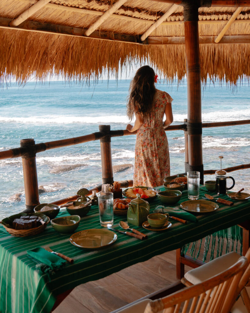 breakfast view from five star resort hotel in Sumba Indonesia 