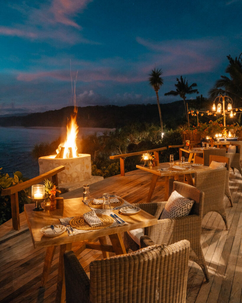 evening at Ombak tropical restaurant Sumba indonesia 