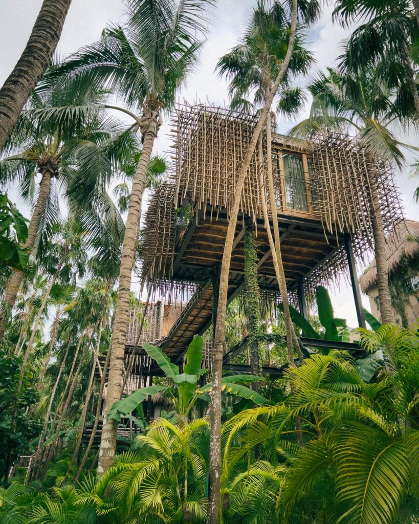 Tree house accomodation at Nomade Hotel Tulum Beach Mexico