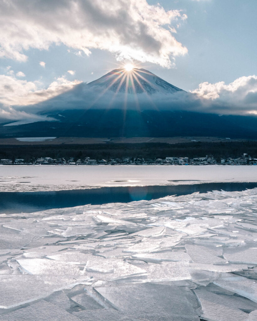 Diamond Fuji Lake yamanaka sunset