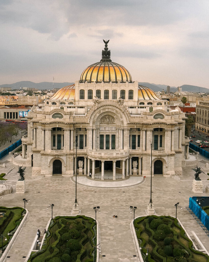 view overlooking Palacio de Bellas Artes cdmx