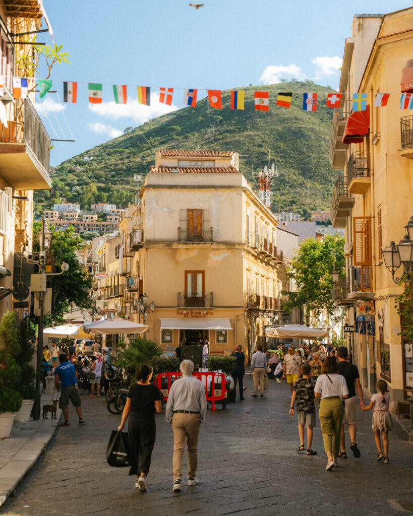 quaint street in Cefalu, Sicily