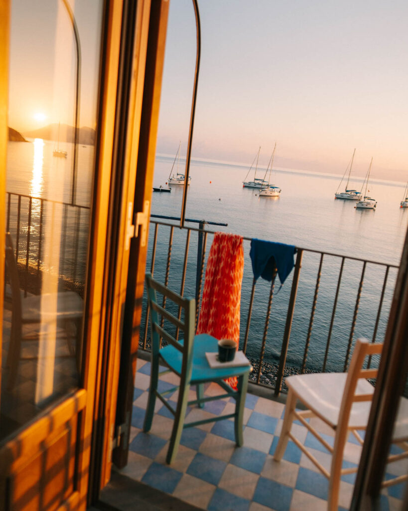 view from hotel room in filicudi Eolie islands 