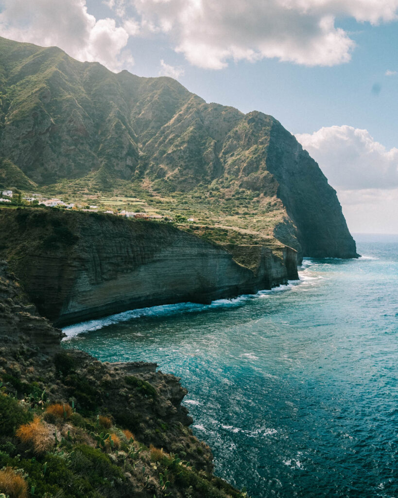 view allong the coast of Pollara Salina sicily