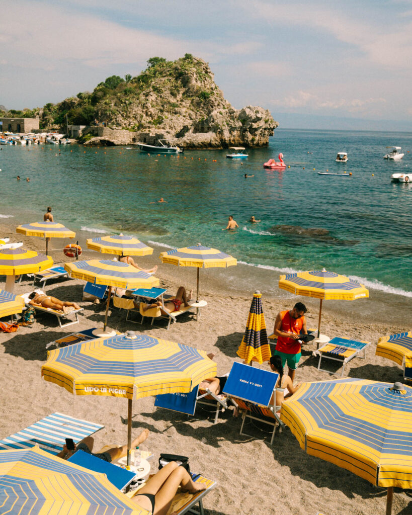 beach umbrellas in taormina