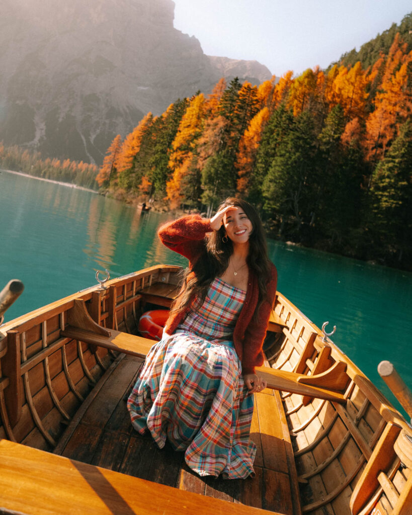 Lake Braies during Fall in the Dolomites