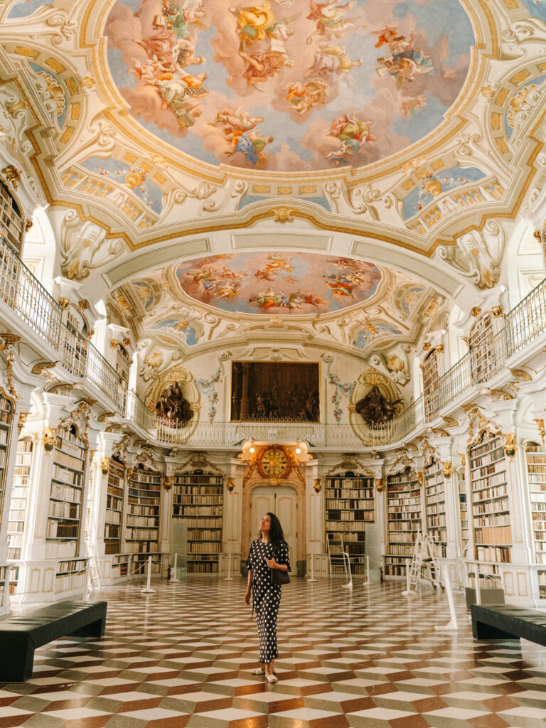 interior architecture  of Admont Abbey Library Austria, Austria itinerary travel guide 