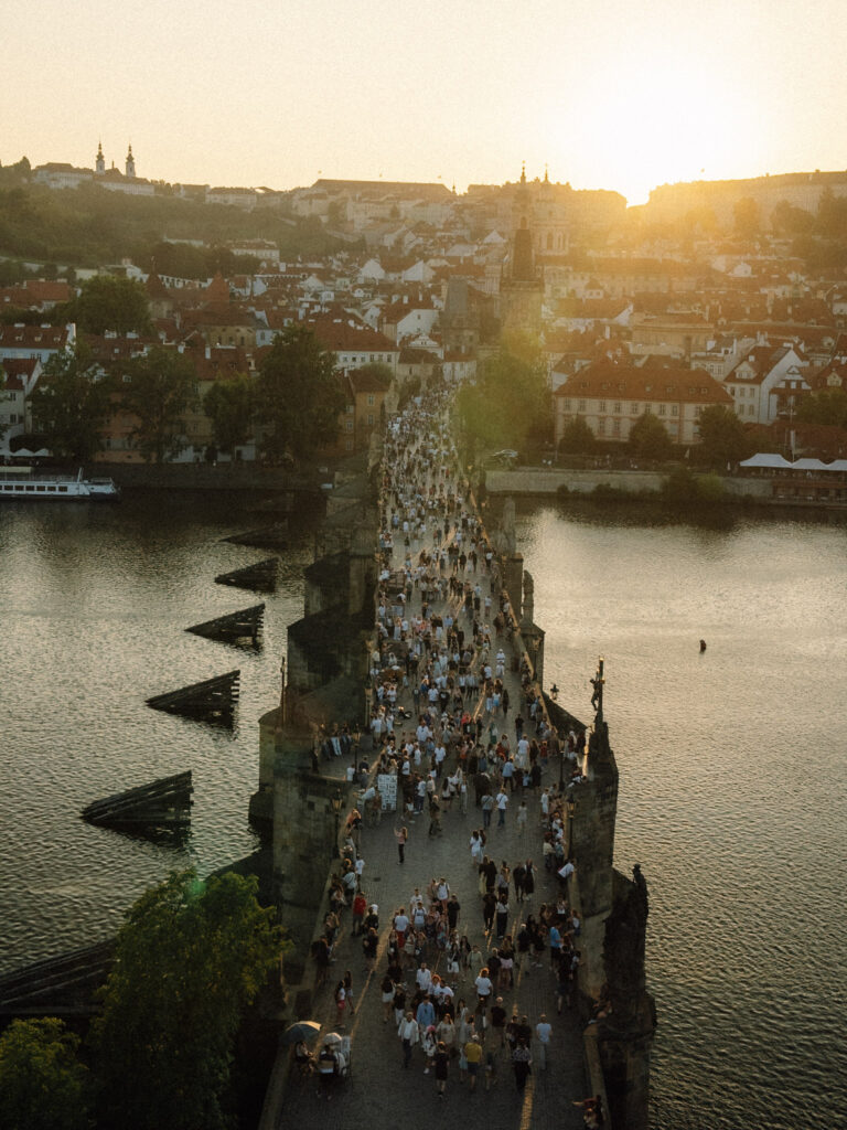 Old Town Bridge Tower sunset view prague