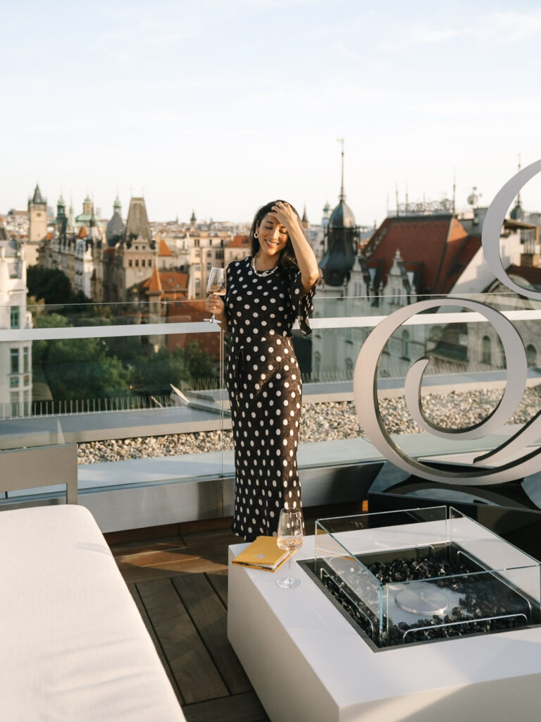 rooftop terrace bar Prague Fairmont Hotel