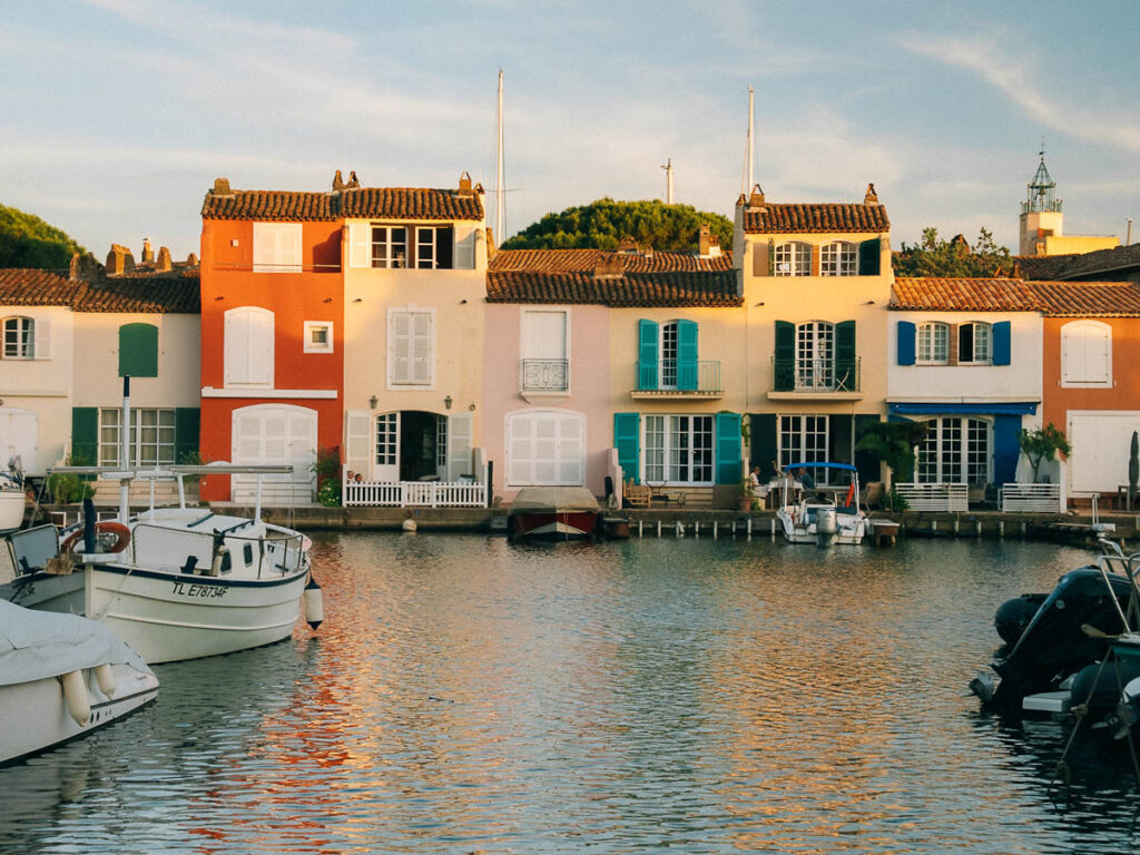 colourful village houses in Port Grimaud, south of france
