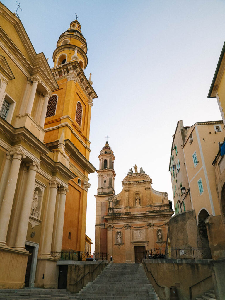 Baroque architecture at Basilica of Saint-Michel-Archange, Menton France