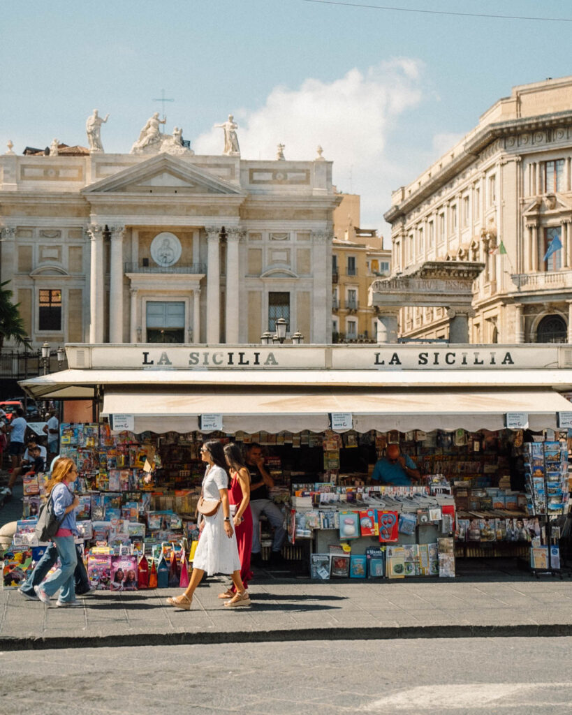 street scene in catania sicily