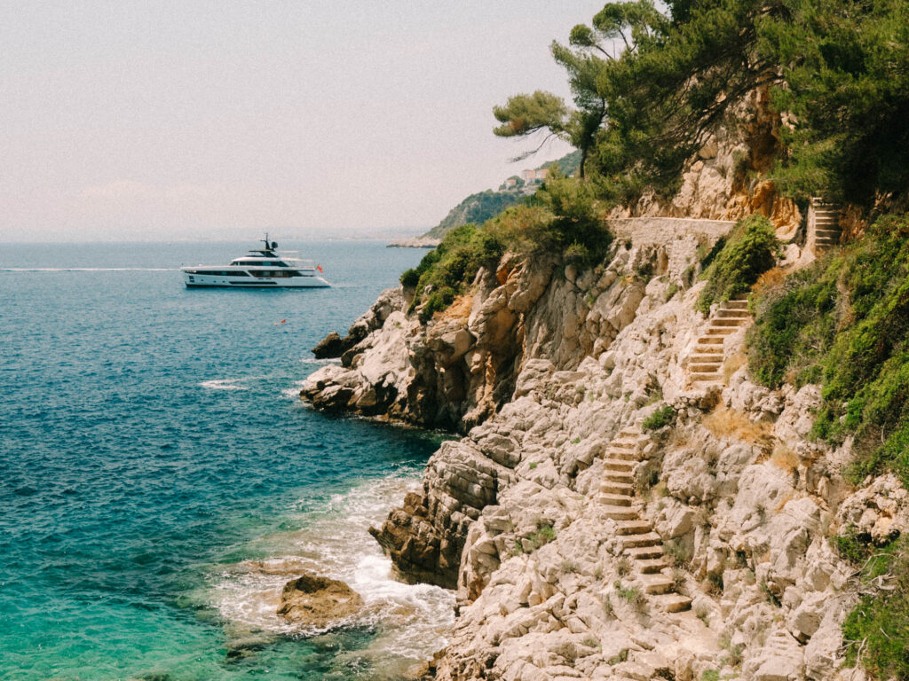 view along the Saint Jean Cap Ferrat coastal walk on the french riviera