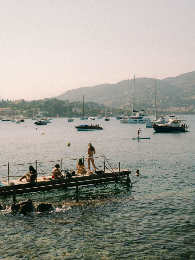 sun bathing platform allong the sentier du littoral cap ferrat coastal walk